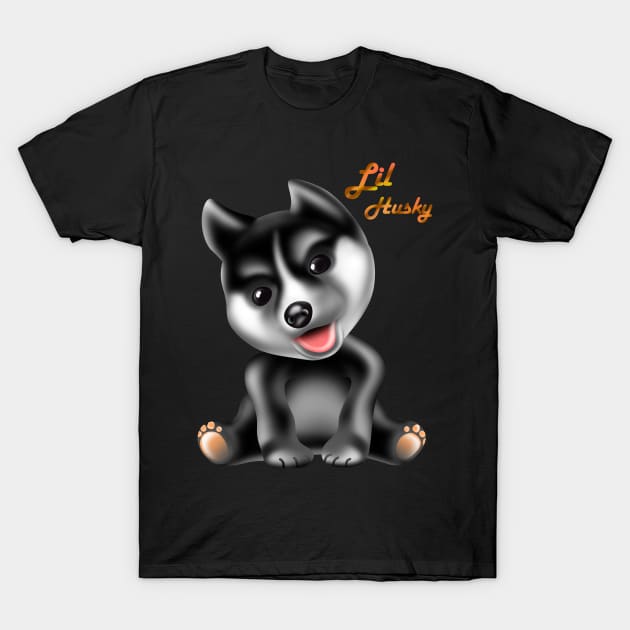 Lil husky smile puppy, pompsky puppies sitting T-Shirt by AdishPr
